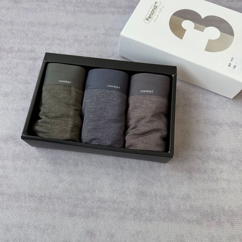 Micro-Brushed Mulberry Silk Bottom! Mid-High Waist, Lightweight, Breathable and Comfortable Stereo U-Shaped Underwear Boxer Briefs for Men in Winter