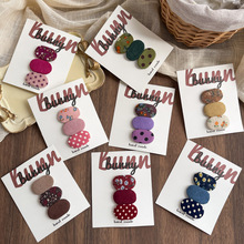 韩系甜美布艺点点碎花宝宝BB夹新款可爱小女孩碎发刘海边夹发饰