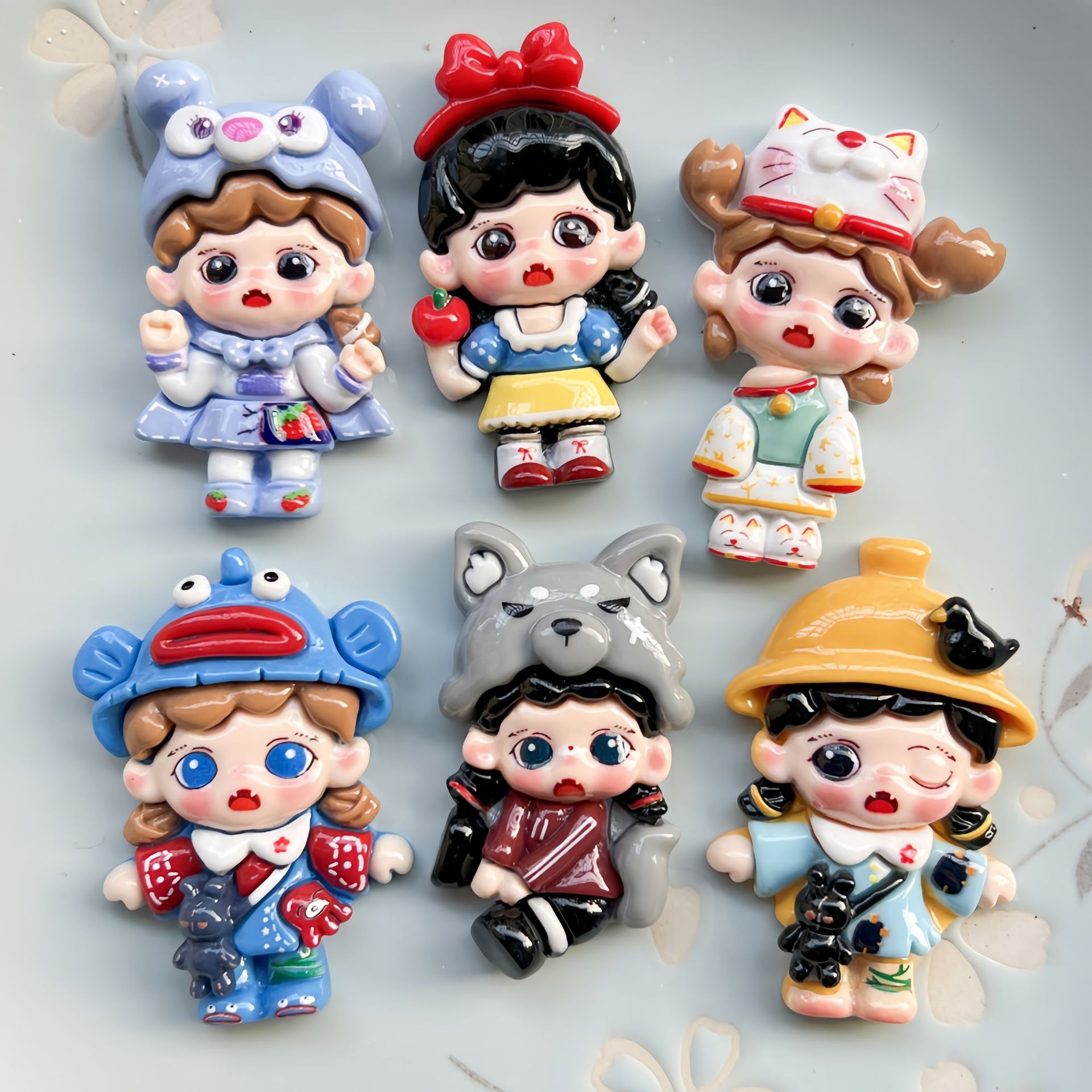 Cartoon Large Trick-or-Treat Girl Handmade DIY Cream Glue Resin Accessories Refrigerator Sticker Hairpin Ornament Material