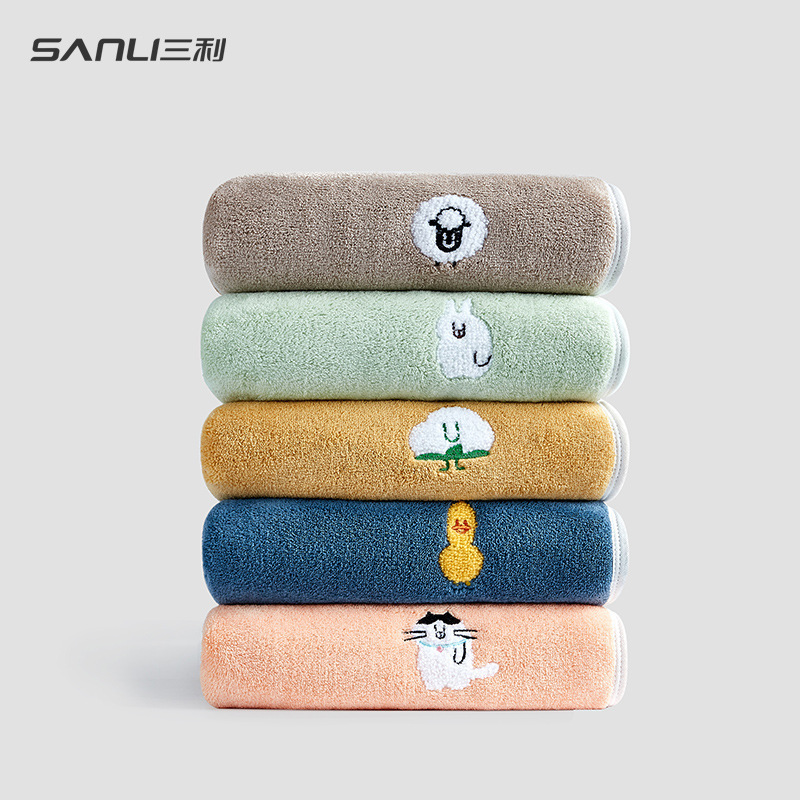 [4 combination] Sanli towel new children's towel cotton baby children's face towel cartoon embroidery towel postage