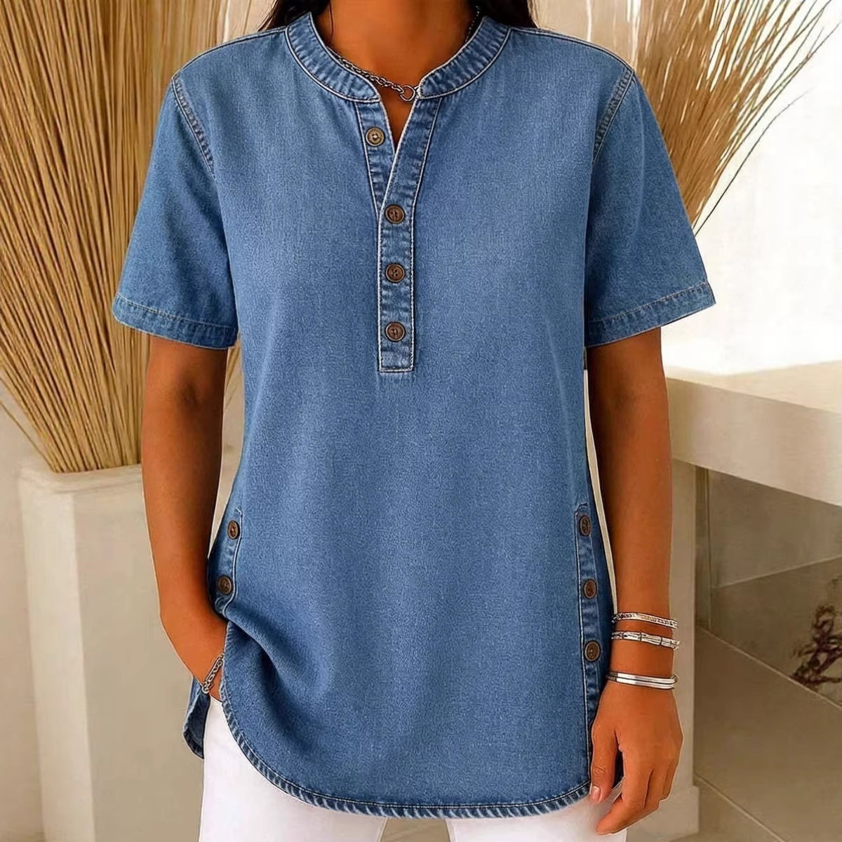 2026 New European and American Style Independent Website Hot Selling Women's Lapel Button-Down Short-Sleeve Dress for Daily Commuting, Casual, Fashionable Spring/Summer