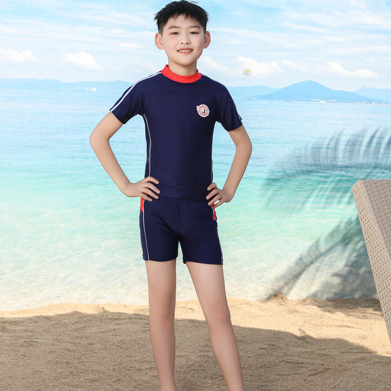 Children's Swimwear Boys' Medium and Large Children's Split Sun Protection Quick-drying Swimwear Swimwear Swimwear Swimwear Cartoon Boys Swimming suit