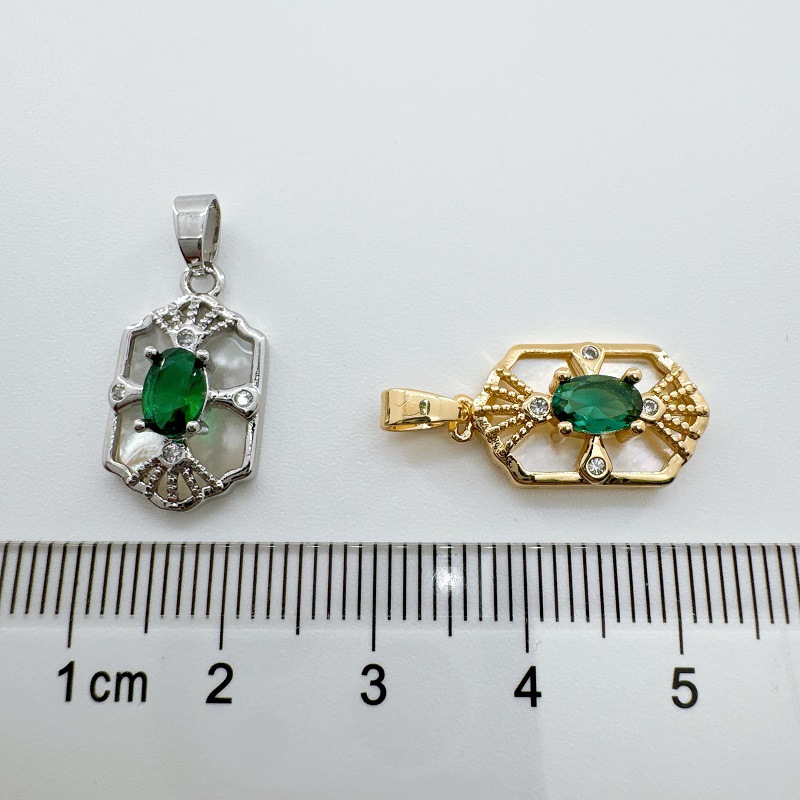 1 Piece 25mm Copper Shell Zircon 18K Gold Plated Geometric Pendant display picture 9