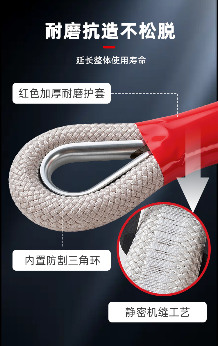 Heavy-duty tow rope for off-road vehicles, safe for self-driving, 20 tons capacity, extra-thick and strong, for emergency rescue and towing trucks and cars