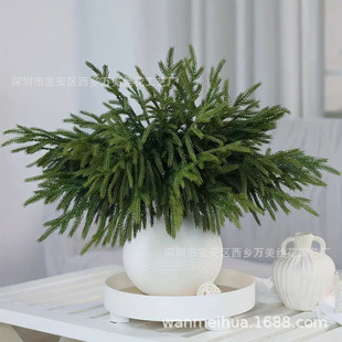 Simulated Christmas Pine Needle Single Artificial Soft Rubber Feel Nuofuk Pine Red Berry Christmas Decoration Manufacturer Wholesale