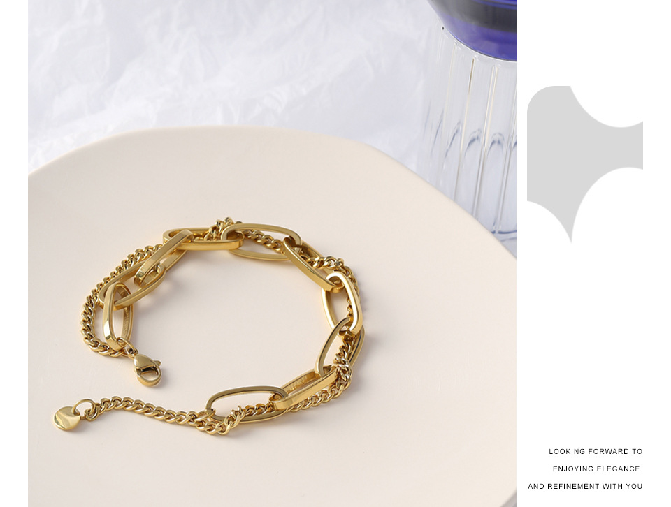 Retro Geometric Titanium Steel Plating Bracelets 1 Piece