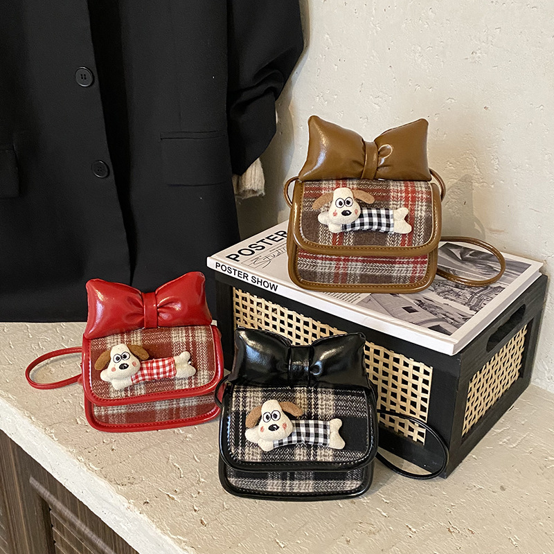 Otoño y invierno mini bolsas accesorios para niños caricaturas perros niños y niñas bolsas de hombro estricto arco bebé mochila de moda