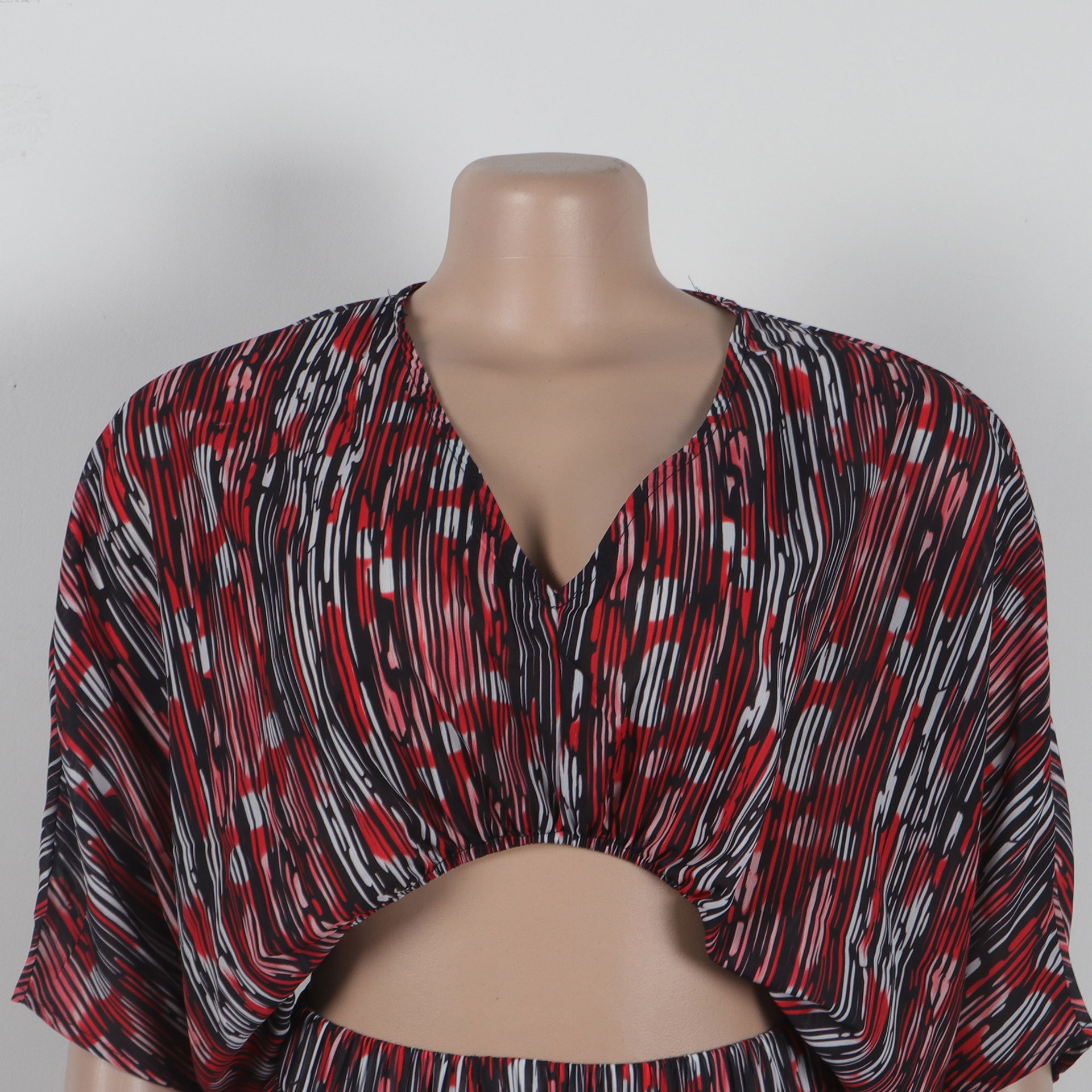 Women Popular Printed Contrast Color V-neck Wide Leg Two Piece Set