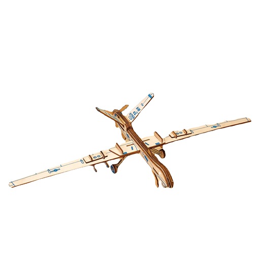 3D wooden three-dimensional puzzle assembled children and adults toys fighter helicopter simulation aircraft model wholesale