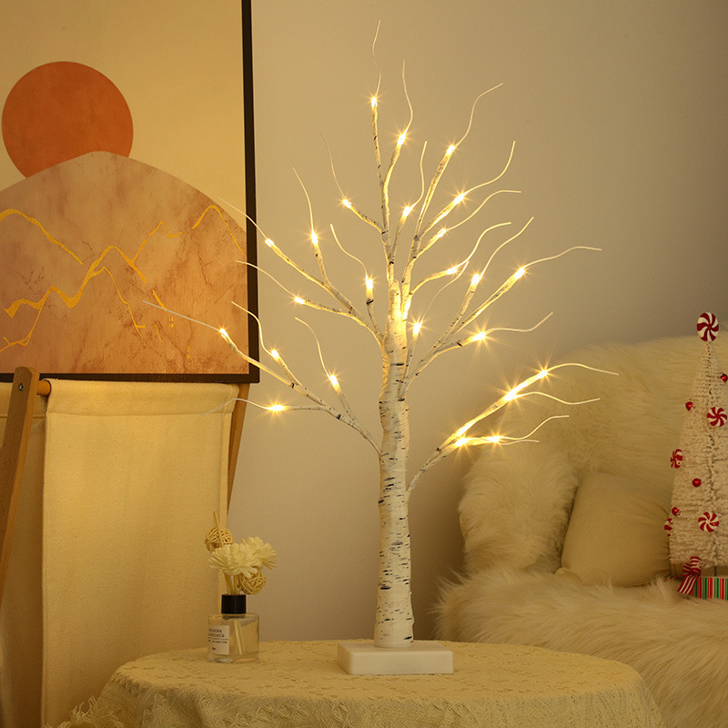 Led Birch Tree Artificial Luminous Tree Lights Christmas Home Holiday Room Decoration Arrangement Tree Lights