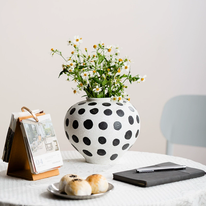 Ручная роспись искусства глиняные горшки декоративные сушеные цветы керамические вазы украшения ретро крыльцо большой диаметр матовый отель B & B