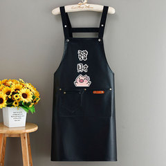 New PU Waterproof Oil-Proof Unisex Simple Waist Apron Kitchen Nails Salon Workwear Logo Printed