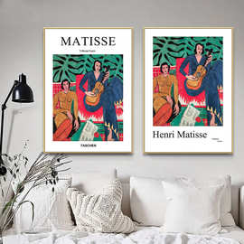 亨利·马蒂斯包海报吉他女孩肖像墙壁艺术绘画客厅家居装饰图片