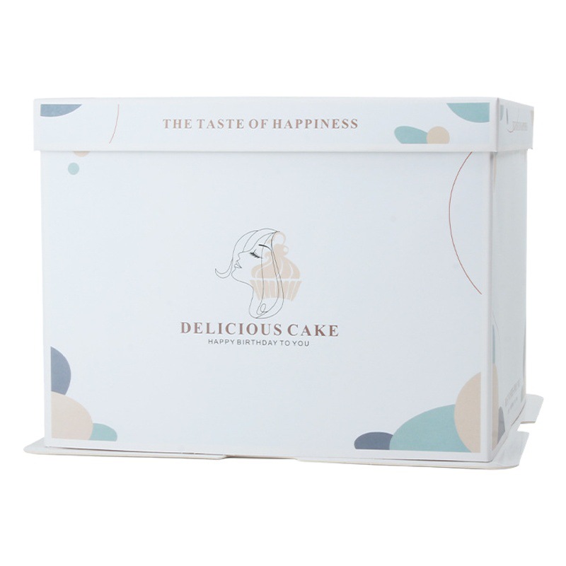 Caja de pastel de cumpleaños caja de embalaje caja de cartón 6 6 6 8 8 10 10 12 pulgadas 14/16 pulgadas de alta gama cuadrada portátil engrosada