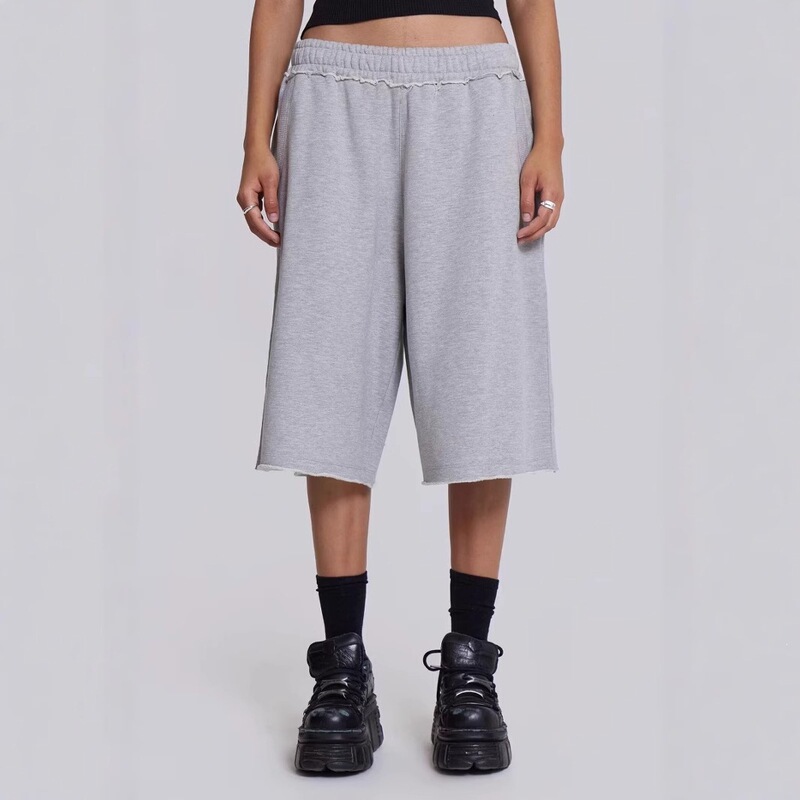Jaded American Retro Street Fashion Brand Raw Edge Gray Loose Straight Casual Pants Cropped Pants Unisex Jaded American Retro Street Fashion Brand Raw Edge Gray Loose Straight Casual Pants Cropped Pants Unisex