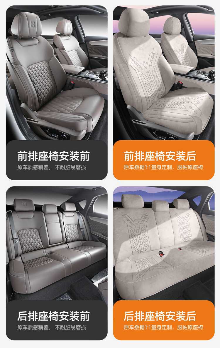 Seat Cushion for 2025 BYD Han Lamos Car, Half-Wrapped, Four Seasons