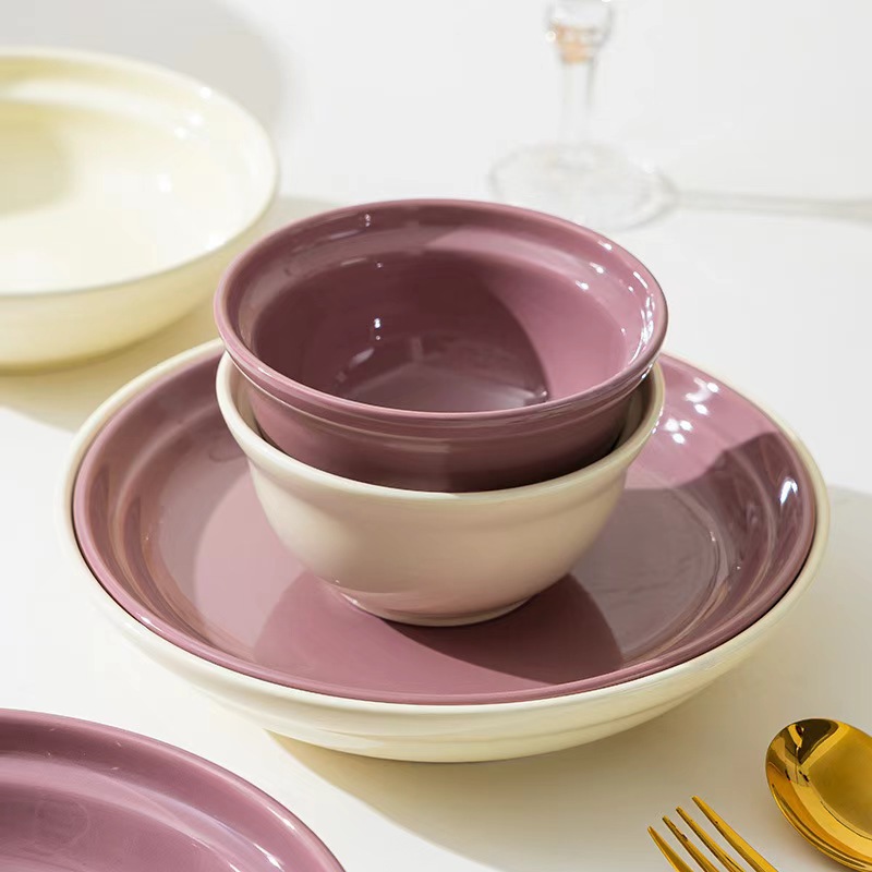 Platos de estilo francés, platos de cerámica doméstica, platos de arroz, platos de comida occidental de alto valor.