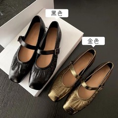 瑪麗珍系列~2024春羊皮面+豬皮里cao軟淺口單鞋一字帶低跟