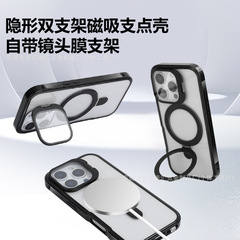 iPhone16Promaxスタンド、マグネトスマン携帯電話ケース、レンズフレーム、Apple 16Pro落下防止保護カバーに適しています。
