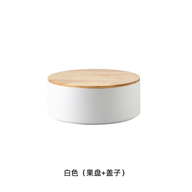 Roble de madera caja caramelo nórdico hogar Sala Mesa café cerámica fruta seca placa con tapa Internet Celebrity snack