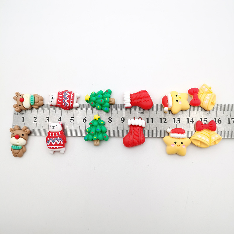 Navidad serie muñeco de nieve dibujos animados resina accesorios diy material horquilla cabeza cuerda agua parche caja del teléfono decoración