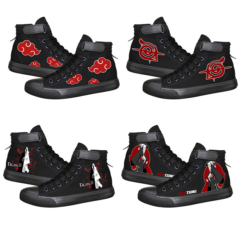 Riman Naruto peripheral printed Velcro canvas shoes men and women couple casual shoes street fashion
