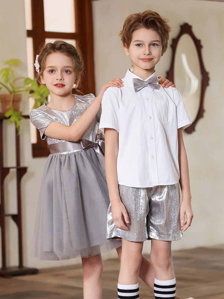Uniformes de actuación del coro de niños de jardín de infantes para estudiantes de primaria y secundaria, recitación de poesía, discursos, trajes de actuación de danza para niñas
