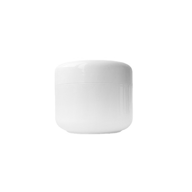 50g PP pequeña caja redonda Blanco 100g frasco de sub-embalaje máscara facial botella de crema ungüento caja cubierta redonda botella de crema de una sola capa en stock