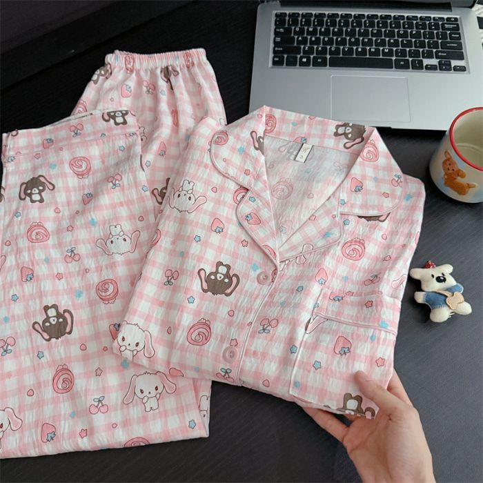 外国貿易クロスボーダー卸売クラウドコットン長袖ズボン 120 グラムパジャマ女性のための Xiaoxin 外で着用できるラペルカーディガンホーム服