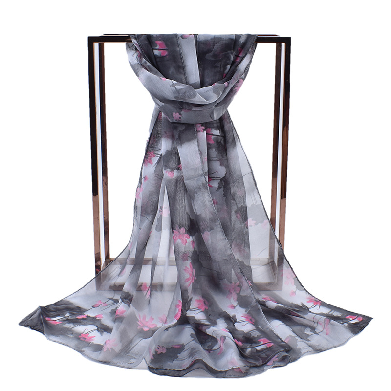 Summer fashionable thin elegant shiffon breathable scarf