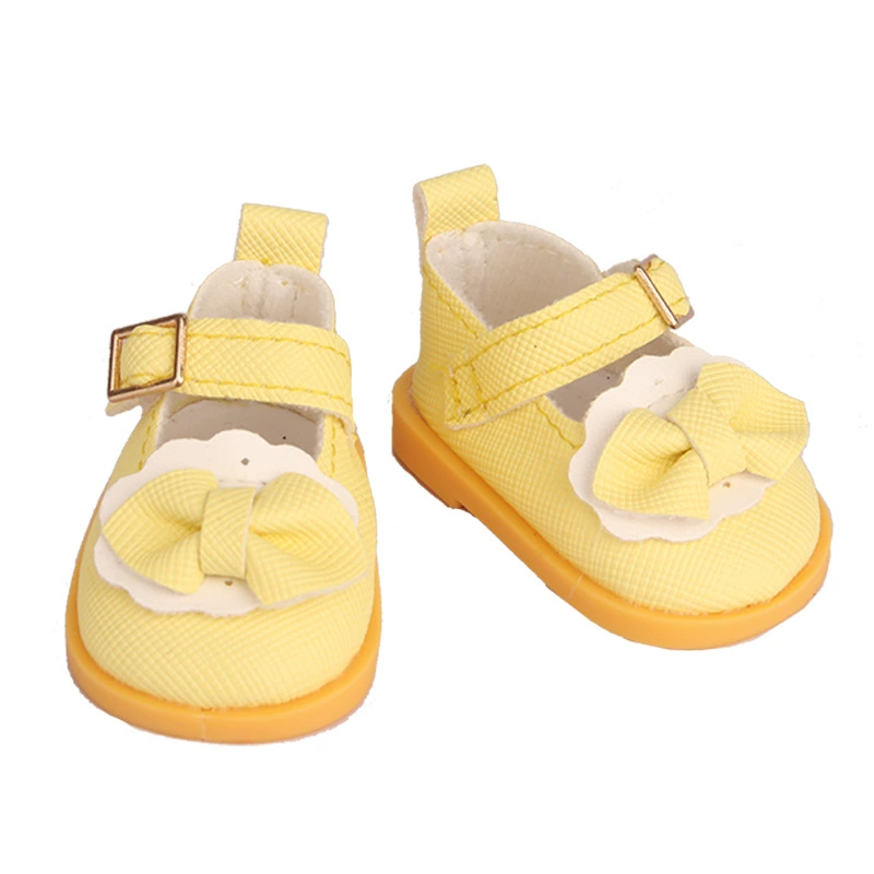 Doll shoes, cotton bow accessories for 14‑inch dolls, 5 cm length, multicolor