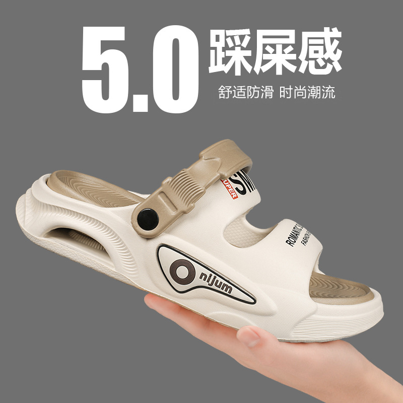 Sandalias y pantuflas para hombre 2025 verano nuevo estilo ocio ligero deportes al aire libre uso exterior vadeo pareja zapatillas de playa transfronterizo