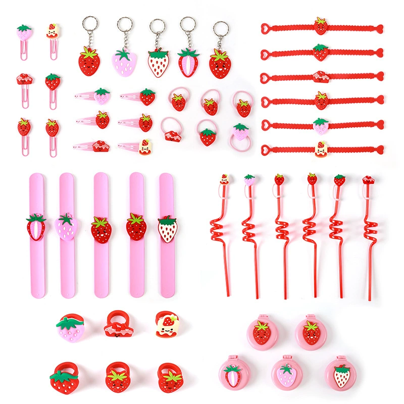 Клубника аксессуары для волос на День Святого Валентина костюм мультфильм фрукты заколка для волос аксессуары для волос детское кольцо аксессуары для студенческих ракеток кольцо