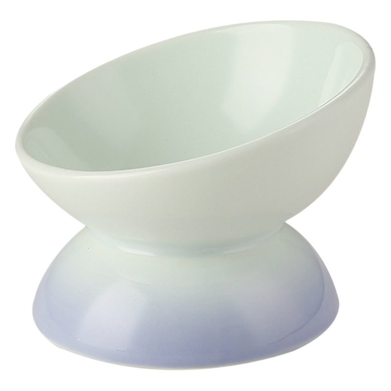 Cat Bowl tazón de cerámica para gatos tazón protector cervical columna oblicua tazón anti-negro barbilla tazón anti-golpe lindo tazón para mascotas tazón para gatos