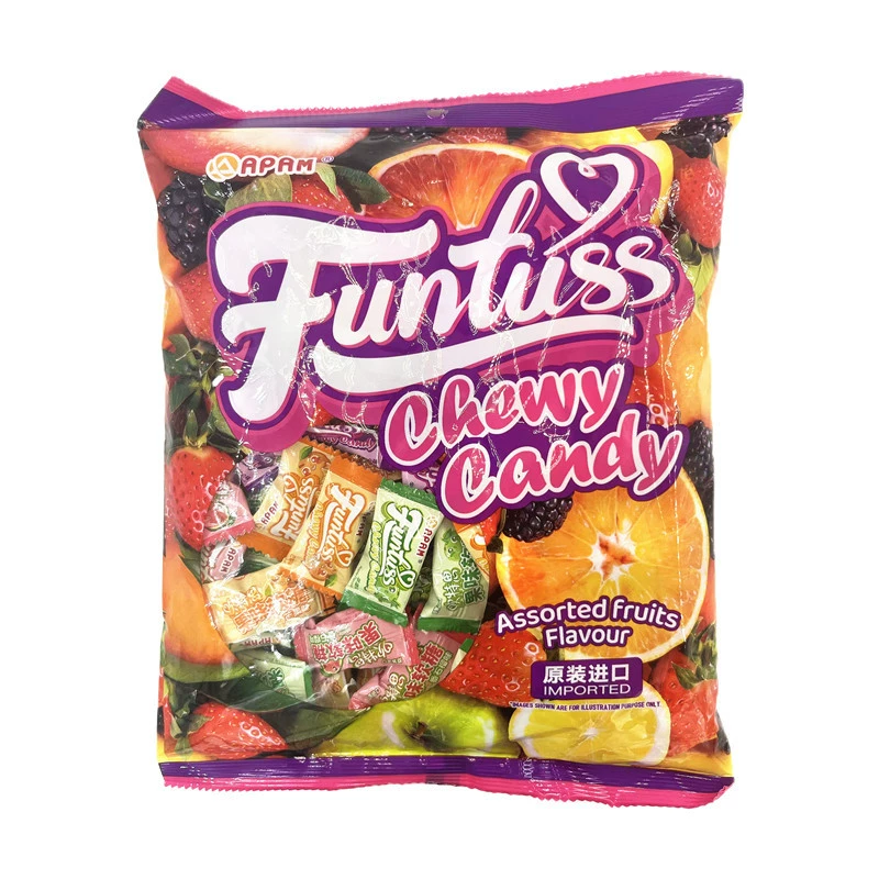 Малайзийские импортные конфеты Huan Te Si, ассорти фруктовых жевательных конфет, 500 г, праздничные конфеты с фруктовым вкусом.