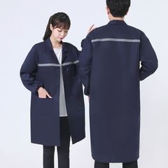 作業服コート、耐摩耗性、防汚性、男性用と女性用のロングブルーコート、倉庫管理、飼育、運搬、労働保護作業用防塵カバー