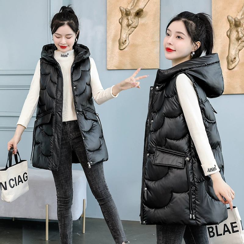 Пуховик средней длины из хлопка, женская одежда, осень и зима, новый теплый жилет в Корейском стиле, пальто, агент для внешней торговли, оптовая продажа