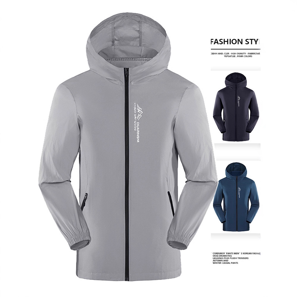 Sun protection clothing men's summer thin skin clothing hooded trendy coat outdoor fishing breathable sun protection clothing men 9971