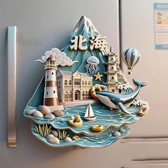 【北海】景点金属立体浮雕冰箱贴装饰旅游景区纪念品文创卡通礼物