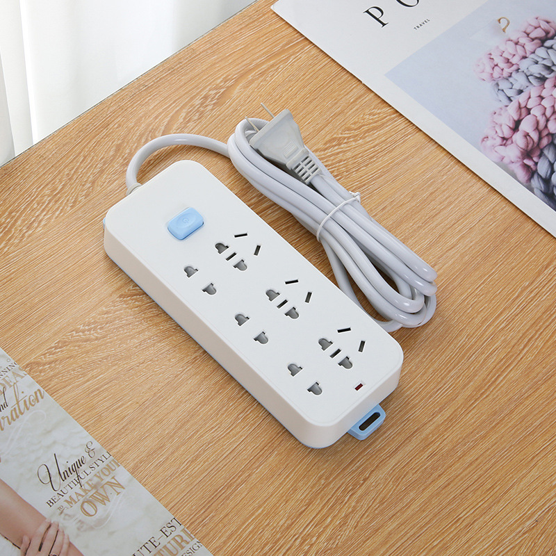 雅牛插座兩項插頭兩2頭相腳孔插排插線板短線二角眼插板帶線延長