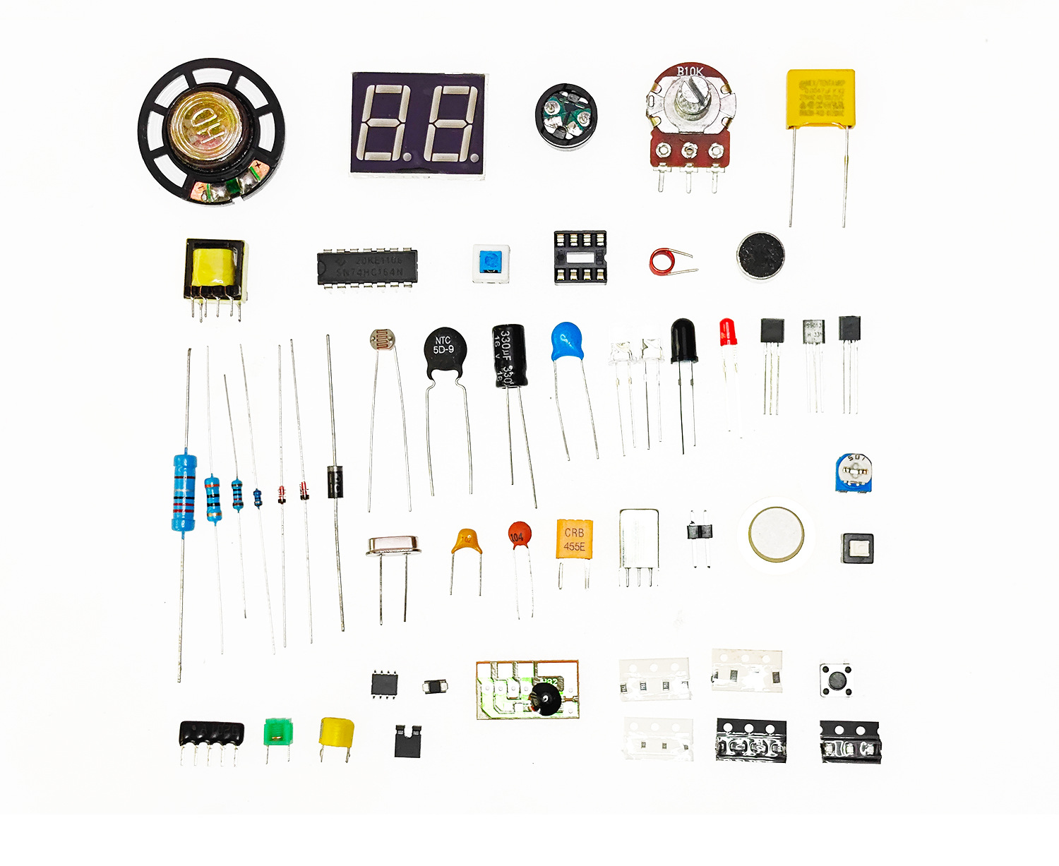 Learn to Recognize 50 Kinds of Digital Components. Electronic Kit DIY Parts Discrete Component Teaching Practice Exercises