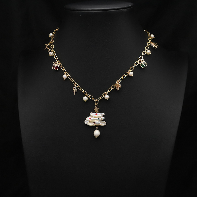 Collar de perlas de agua dulce natural para mujeres barroco cuentas originales hechas a mano lujosas de alta calidad regalos de Navidad