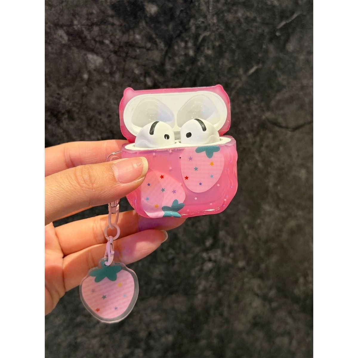 Graffiti Jelly Strawberry para AirPodsPro3 / 2 auriculares AirPods4 generación Bluetooth Cover5