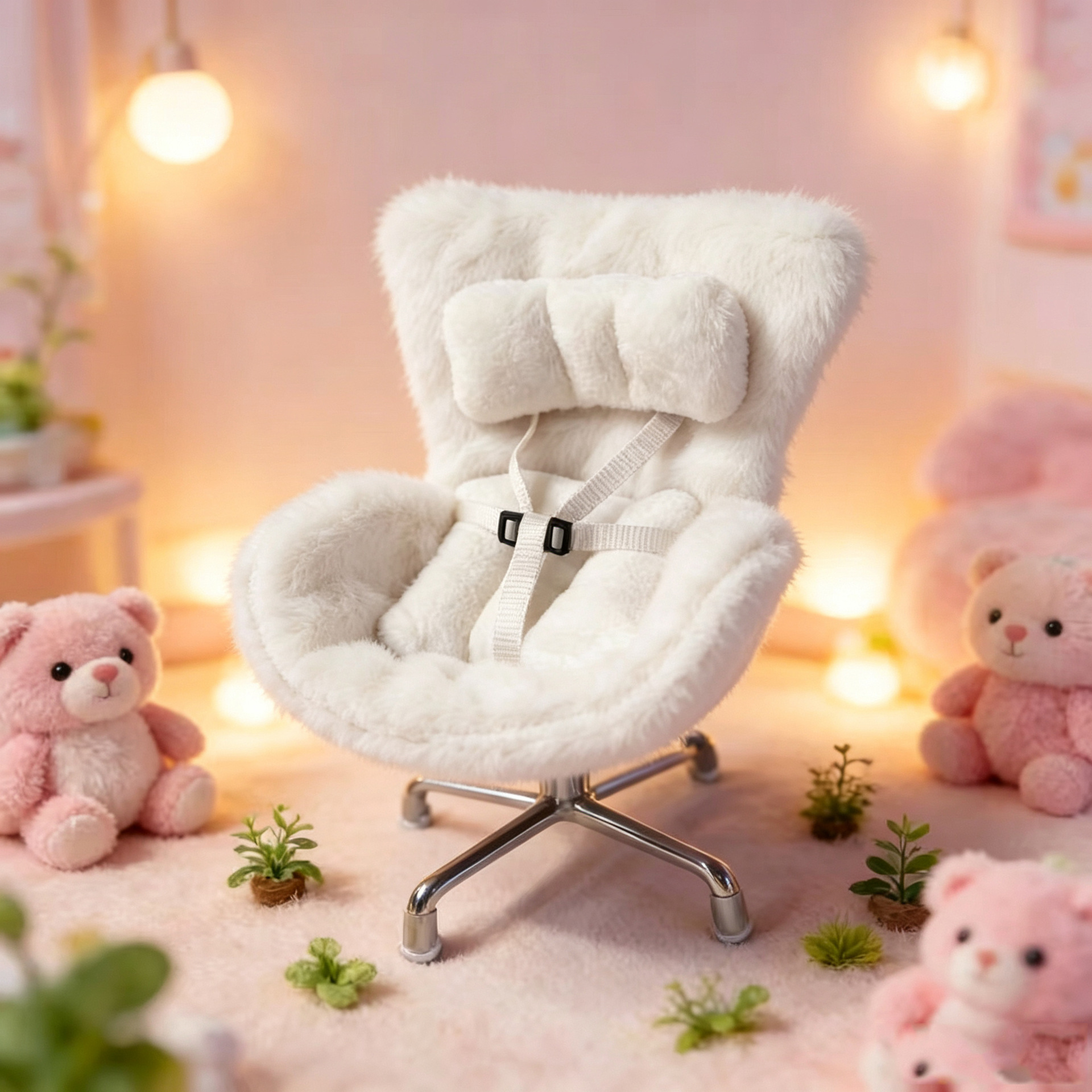 Cross-Border Applicable Doll Pendant, Cute Plush Car Safety Seat, Car Air Vent Decoration, Car Interior Decoration
