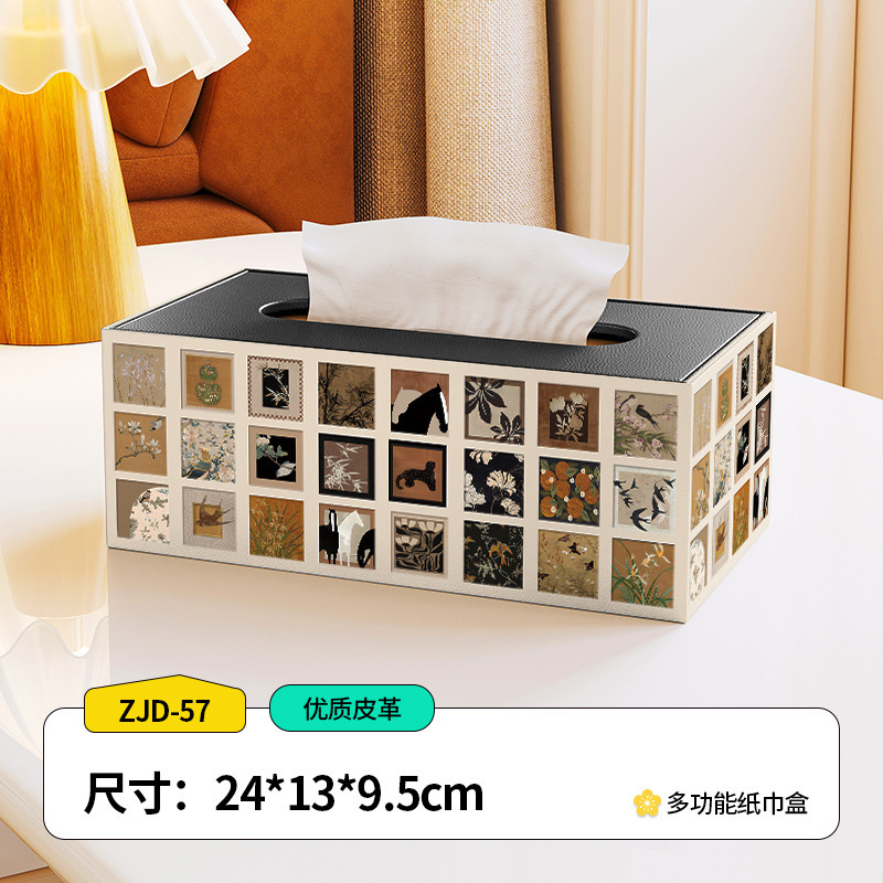 中世スタイルのティッシュボックス、ホームリビングルーム、コーヒーテーブル、レストラン、ライトラグジュアリー、ハイエンドのベッドルーム、多機能デスクトップストレージティッシュボックス|undefined