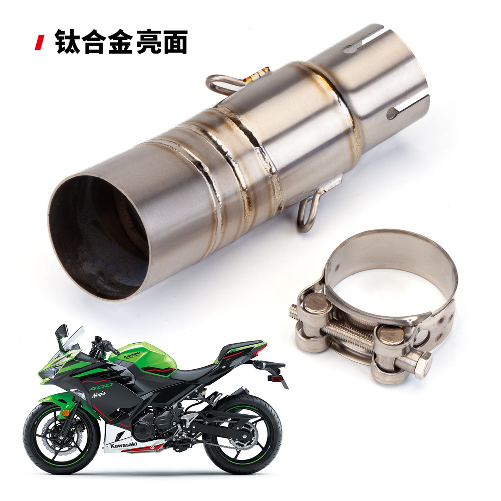 Suitable for Kawasaki Ninja 400 Ninja400 Modified Mid-Section Exhaust Pipe Z400 Titanium Alloy Mid-Section