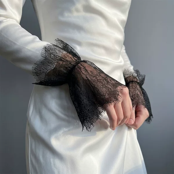 Summer Women's Lace Wrist Cuffs Elastic Stretch Decorative Dress Evening Party Banquet Eyelash Flared Sleeves Cross-Border Wholesale
