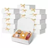 White gift box, golden hair band