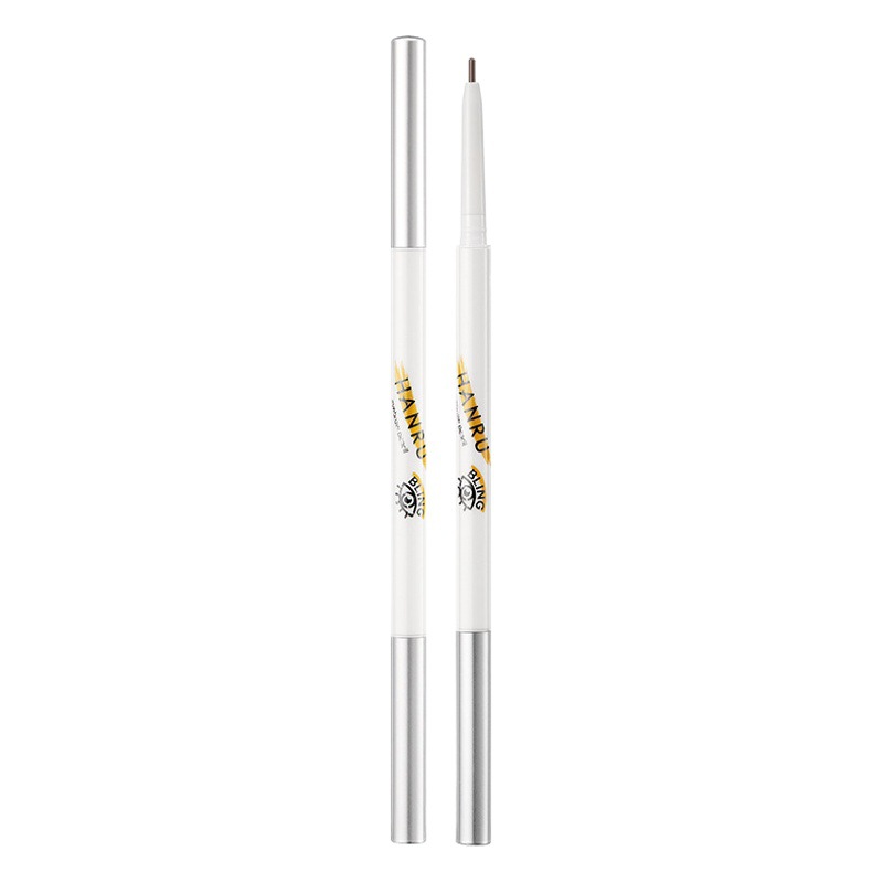 Lápiz de cejas de doble punta Hanru con punta ultrafina, resistente al agua, al sudor, de larga duración, cosmético para cejas de aspecto natural, venta al por mayor.
