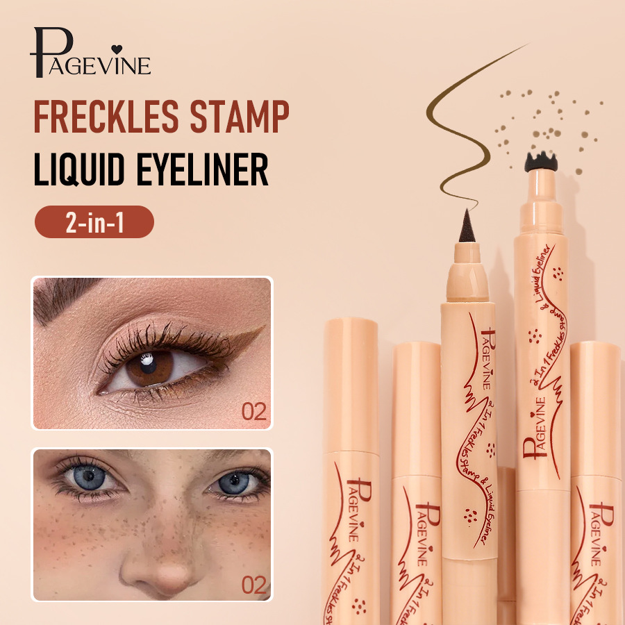 Transfronterizo maquillaje de color PAGE VINE sello de dos cabezas pecas rápido secado impermeable punto punto de punto lápiz de línea de ojos impermeable sin manchas